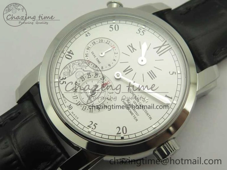 Malte Dual Time Regulator SS K11 Maker White Dial on Black Leather Strap A23J