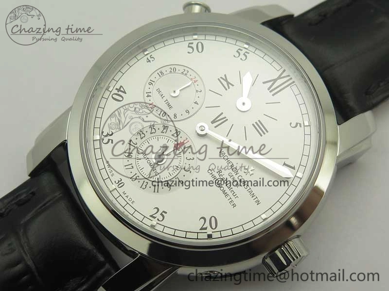 Malte Dual Time Regulator SS K11 Maker White Dial on Black Leather Strap A23J