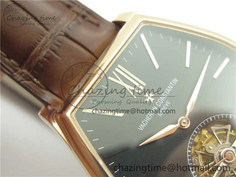 Malte Tourbillon RG VCR Best Edition Black Dial on Black Croco Leather Strap
