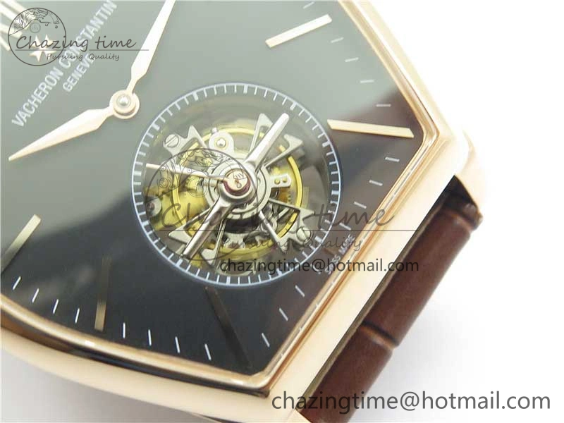 Malte Tourbillon RG VCR Best Edition Black Dial on Black Croco Leather Strap