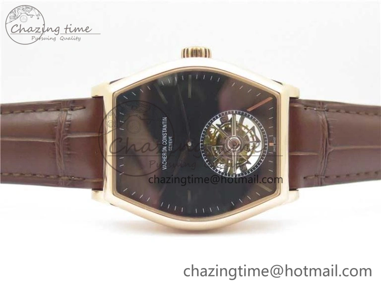 Malte Tourbillon RG VCR Best Edition Black Dial on Black Croco Leather Strap