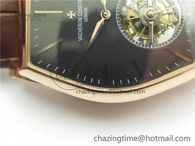 Malte Tourbillon RG VCR Best Edition Black Dial on Black Croco Leather Strap