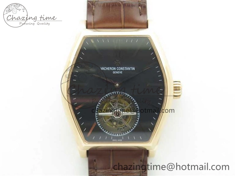 Malte Tourbillon RG VCR Best Edition Black Dial on Black Croco Leather Strap