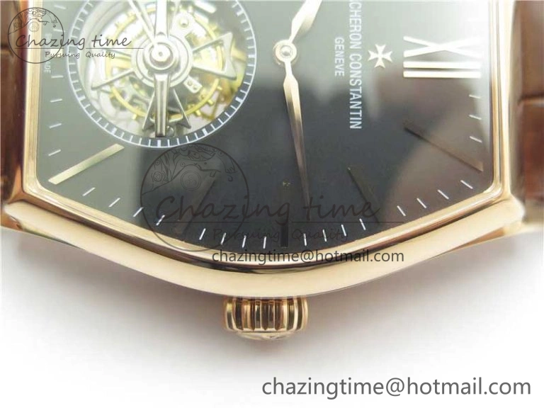 Malte Tourbillon RG VCR Best Edition Black Dial on Black Croco Leather Strap