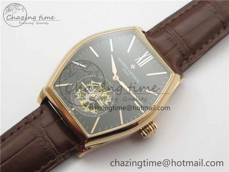 Malte Tourbillon RG VCR Best Edition Black Dial on Black Croco Leather Strap