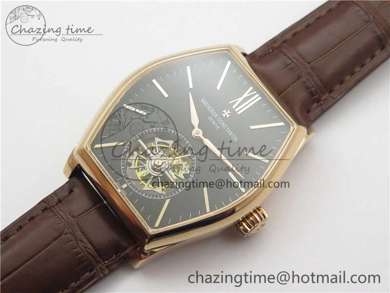 Malte Tourbillon RG VCR Best Edition Black Dial on Black Croco Leather Strap
