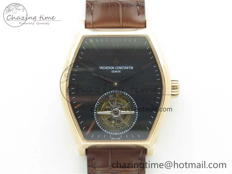 Malte Tourbillon RG VCR Best Edition Black Dial on Black Croco Leather Strap