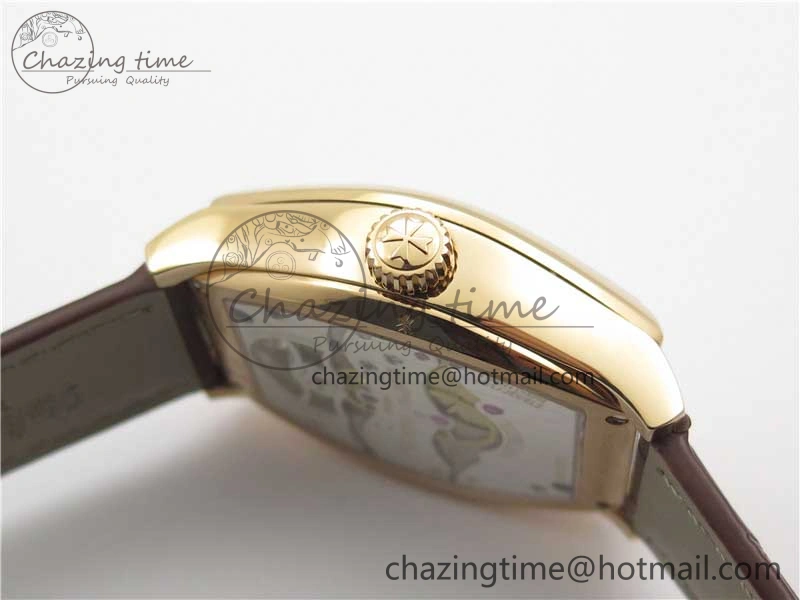 Malte Tourbillon RG VCR Best Edition White Dial on Black Croco Leather Strap