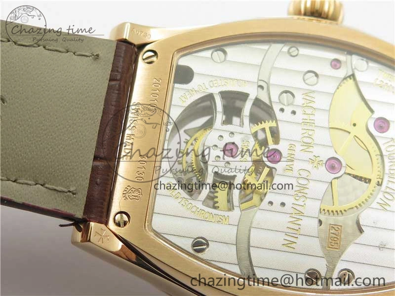 Malte Tourbillon RG VCR Best Edition White Dial on Black Croco Leather Strap