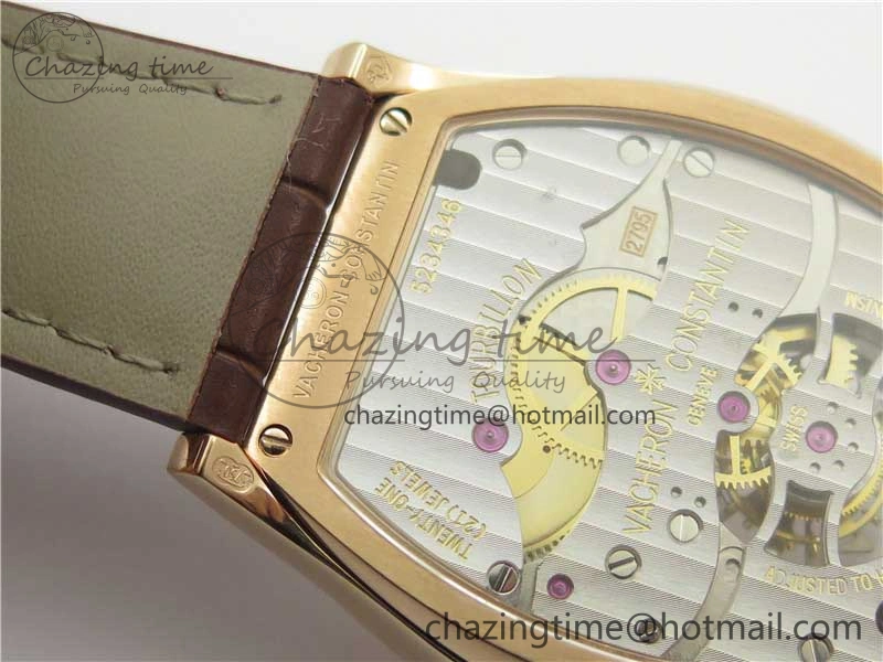 Malte Tourbillon RG VCR Best Edition White Dial on Black Croco Leather Strap