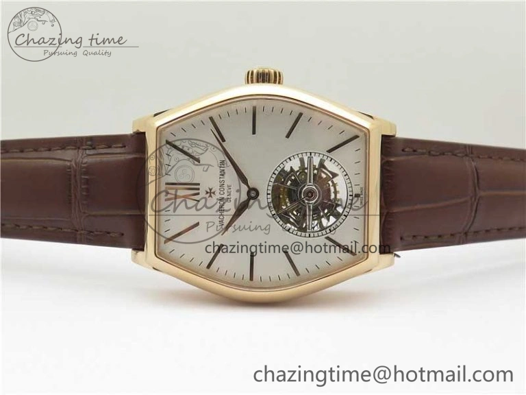 Malte Tourbillon RG VCR Best Edition White Dial on Black Croco Leather Strap