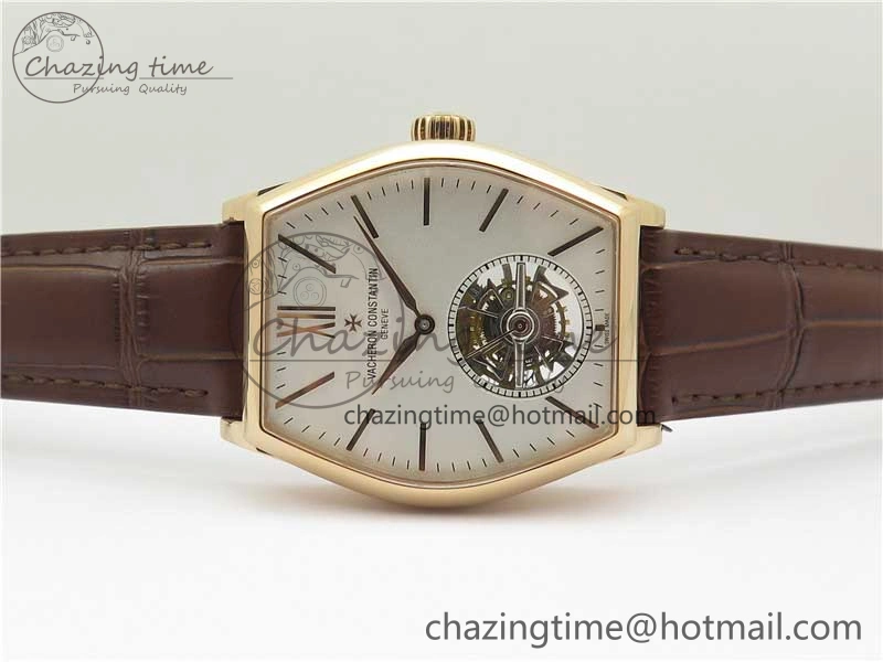 Malte Tourbillon RG VCR Best Edition White Dial on Black Croco Leather Strap