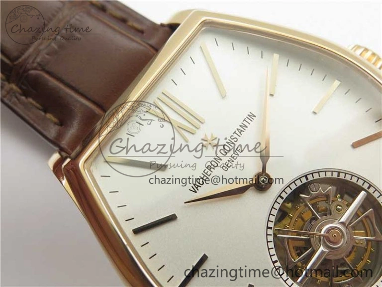 Malte Tourbillon RG VCR Best Edition White Dial on Black Croco Leather Strap