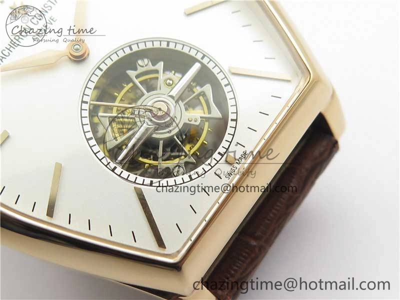 Malte Tourbillon RG VCR Best Edition White Dial on Black Croco Leather Strap