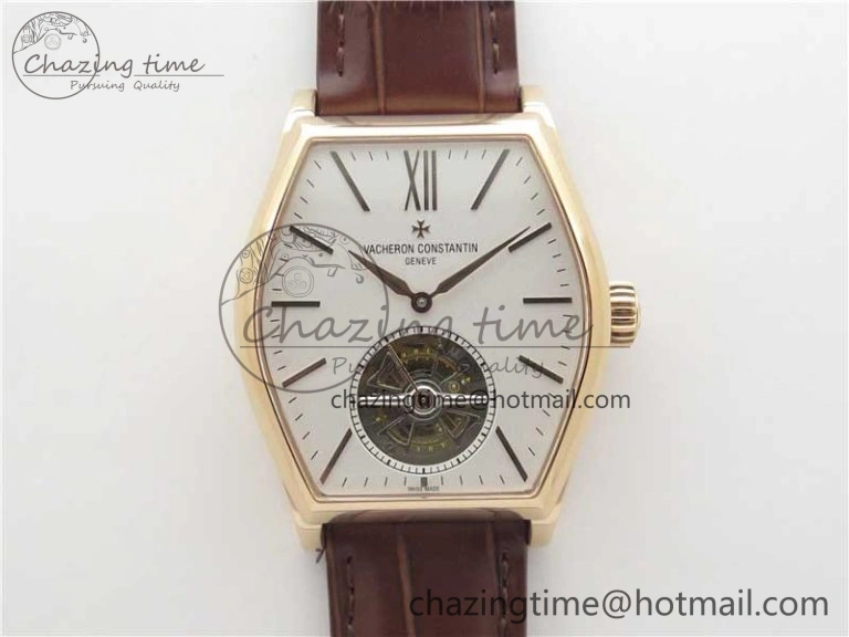 Malte Tourbillon RG VCR Best Edition White Dial on Black Croco Leather Strap