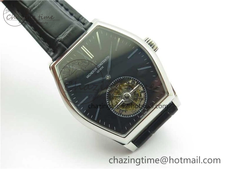 Malte Tourbillon SS VCR Best Edition Black Dial on Black Croco Leather Strap