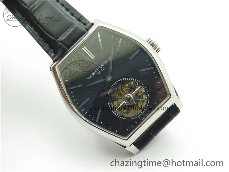 Malte Tourbillon SS VCR Best Edition Black Dial on Black Croco Leather Strap