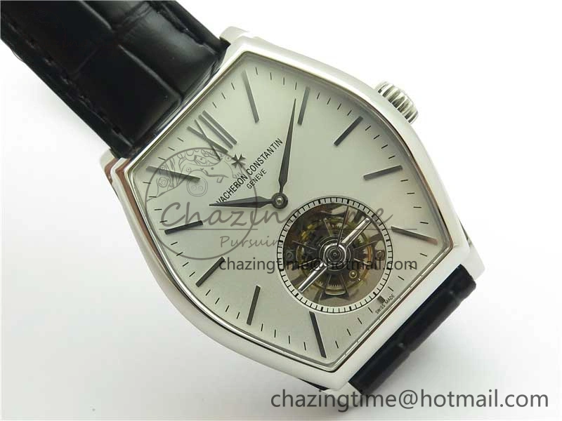 Malte Tourbillon SS VCR Best Edition White Dial on Black Croco Leather Strap
