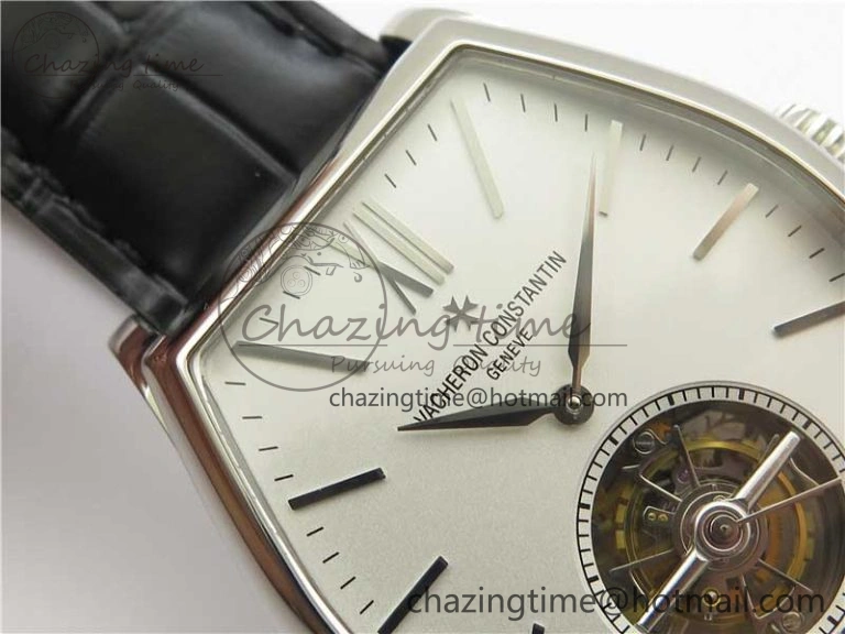 Malte Tourbillon SS VCR Best Edition White Dial on Black Croco Leather Strap
