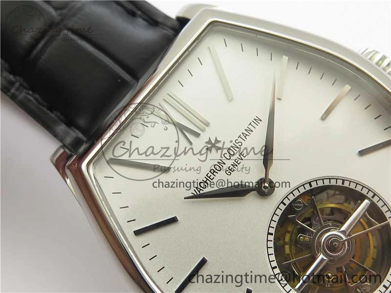 Malte Tourbillon SS VCR Best Edition White Dial on Black Croco Leather Strap