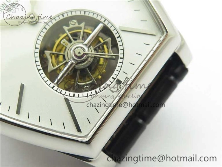 Malte Tourbillon SS VCR Best Edition White Dial on Black Croco Leather Strap
