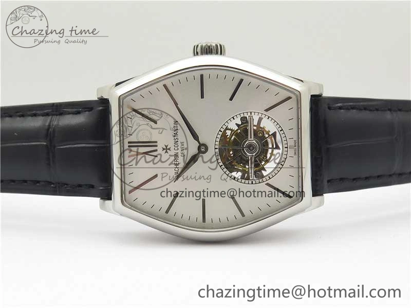 Malte Tourbillon SS VCR Best Edition White Dial on Black Croco Leather Strap
