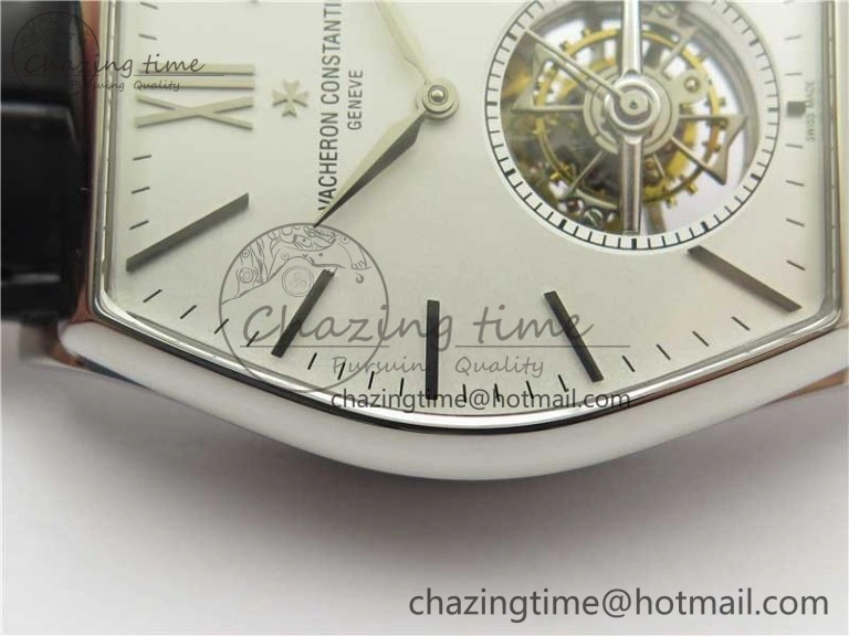Malte Tourbillon SS VCR Best Edition White Dial on Black Croco Leather Strap