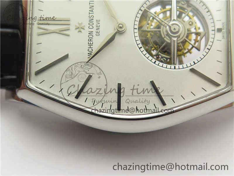 Malte Tourbillon SS VCR Best Edition White Dial on Black Croco Leather Strap
