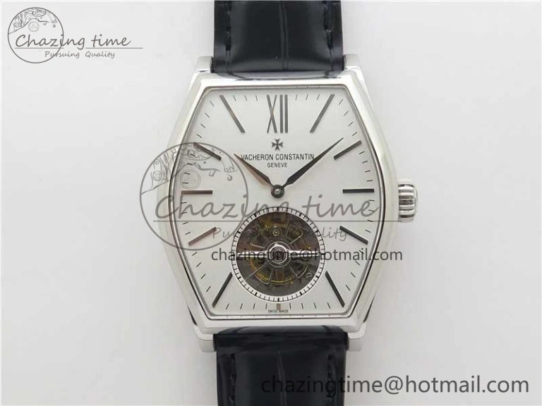 Malte Tourbillon SS VCR Best Edition White Dial on Black Croco Leather Strap