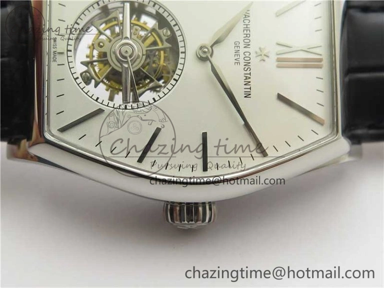 Malte Tourbillon SS VCR Best Edition White Dial on Black Croco Leather Strap