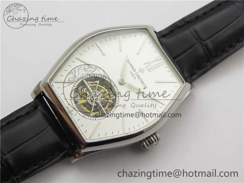 Malte Tourbillon SS VCR Best Edition White Dial on Black Croco Leather Strap