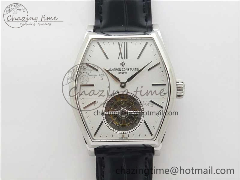 Malte Tourbillon SS VCR Best Edition White Dial on Black Croco Leather Strap