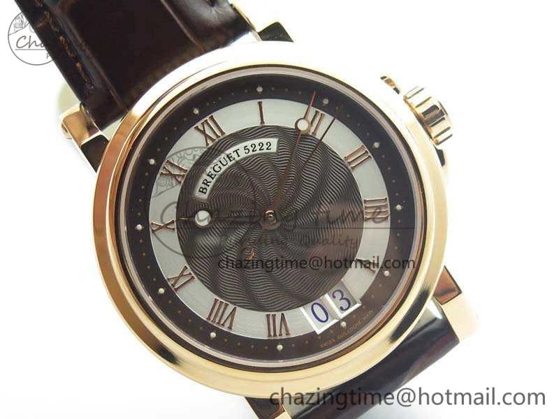 Marine 5222 RG HGF 1:1 Best Edition Brown Dial On Leather Strap Asian Cal.517GG (Free Rubber Strap)