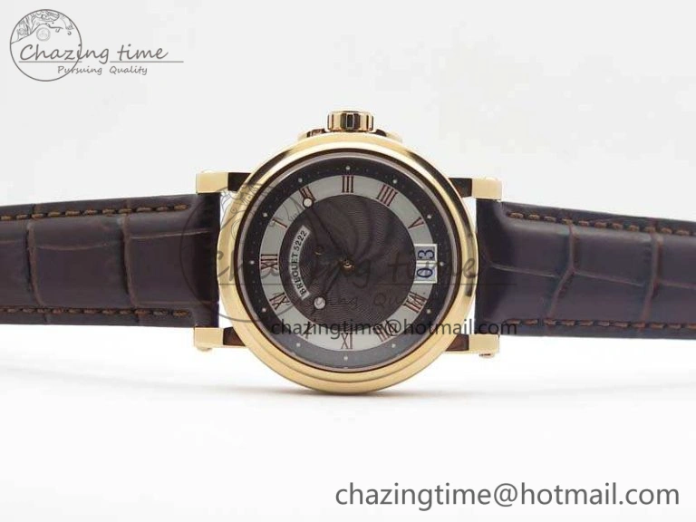 Marine 5222 RG HGF 1:1 Best Edition Brown Dial On Leather Strap Asian Cal.517GG (Free Rubber Strap)