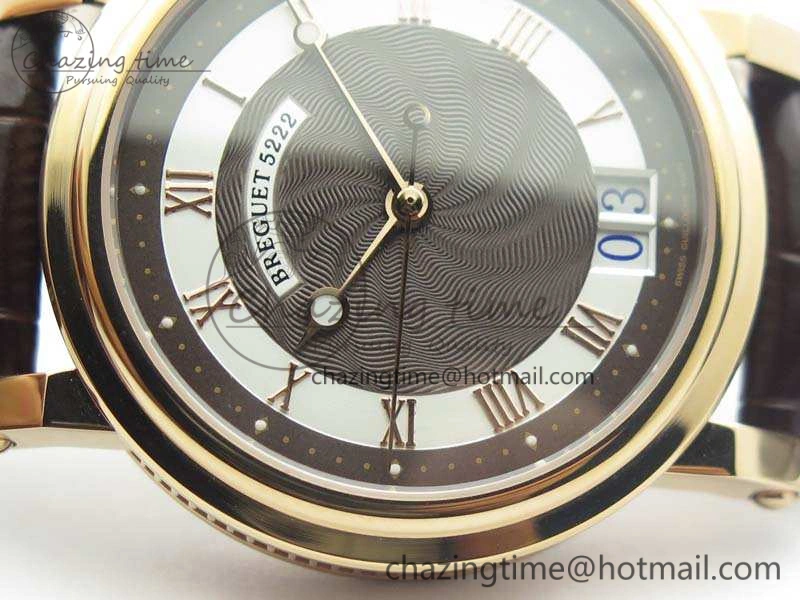 Marine 5222 RG HGF 1:1 Best Edition Brown Dial On Leather Strap Asian Cal.517GG (Free Rubber Strap)