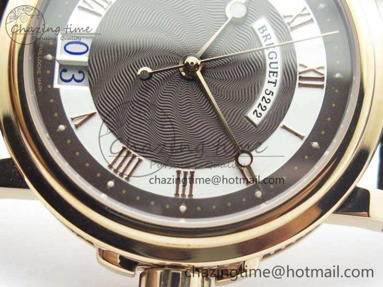 Marine 5222 RG HGF 1:1 Best Edition Brown Dial On Leather Strap Asian Cal.517GG (Free Rubber Strap)