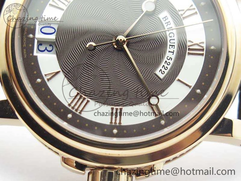 Marine 5222 RG HGF 1:1 Best Edition Brown Dial On Leather Strap Asian Cal.517GG (Free Rubber Strap)