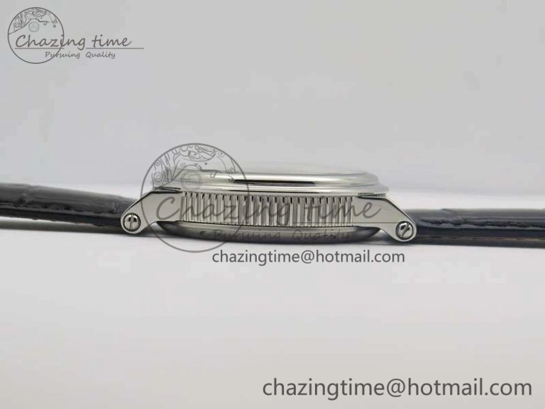 Marine 5222 SS HGF 1:1 Best Edition Black Dial On Leather Strap Asian Cal.517GG (Free Rubber Strap)