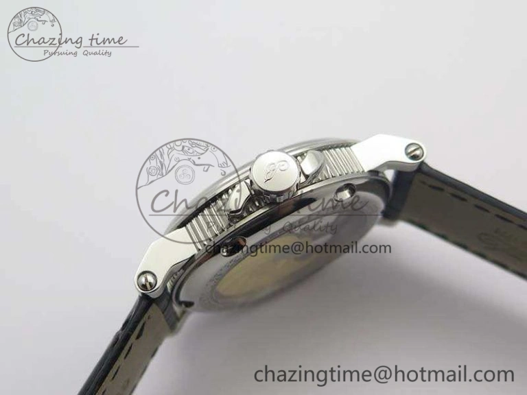 Marine 5222 SS HGF 1:1 Best Edition Black Dial On Leather Strap Asian Cal.517GG (Free Rubber Strap)