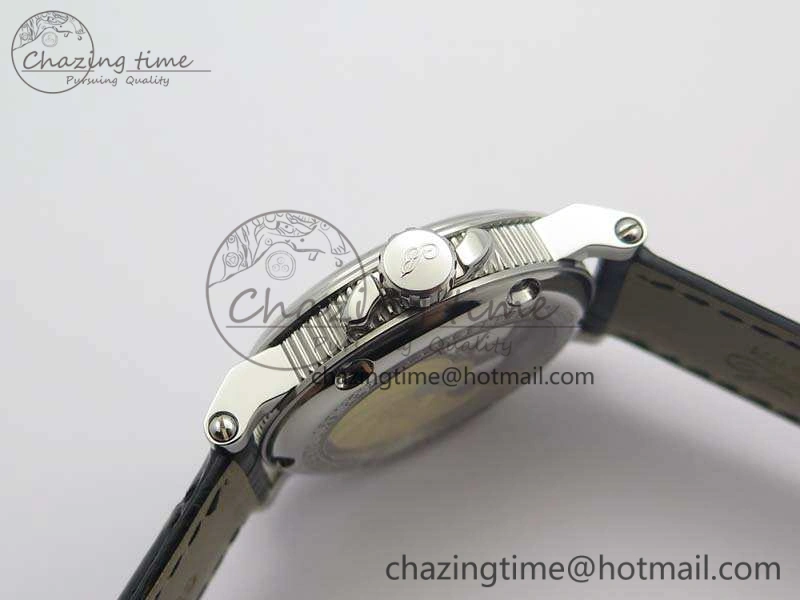 Marine 5222 SS HGF 1:1 Best Edition Black Dial On Leather Strap Asian Cal.517GG (Free Rubber Strap)