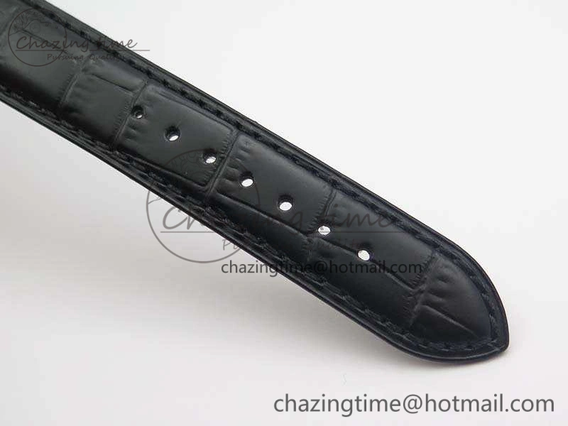 Marine 5222 SS HGF 1:1 Best Edition Black Dial On Leather Strap Asian Cal.517GG (Free Rubber Strap)