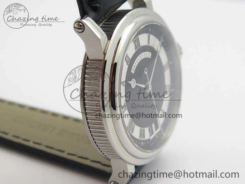 Marine 5222 SS HGF 1:1 Best Edition Black Dial On Leather Strap Asian Cal.517GG (Free Rubber Strap)