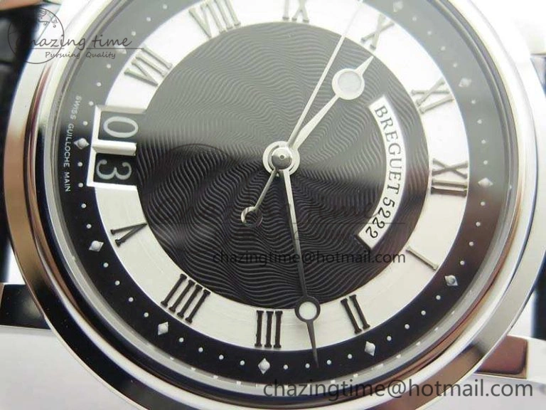 Marine 5222 SS HGF 1:1 Best Edition Black Dial On Leather Strap Asian Cal.517GG (Free Rubber Strap)