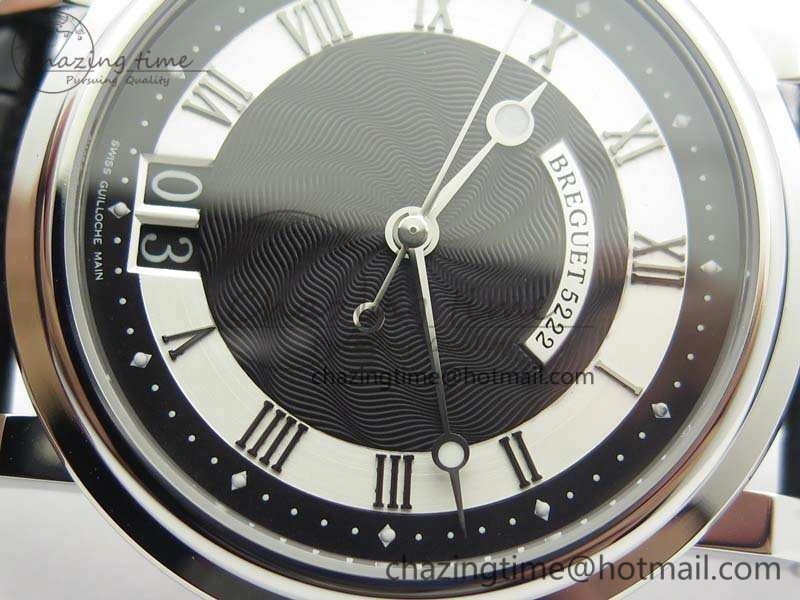 Marine 5222 SS HGF 1:1 Best Edition Black Dial On Leather Strap Asian Cal.517GG (Free Rubber Strap)