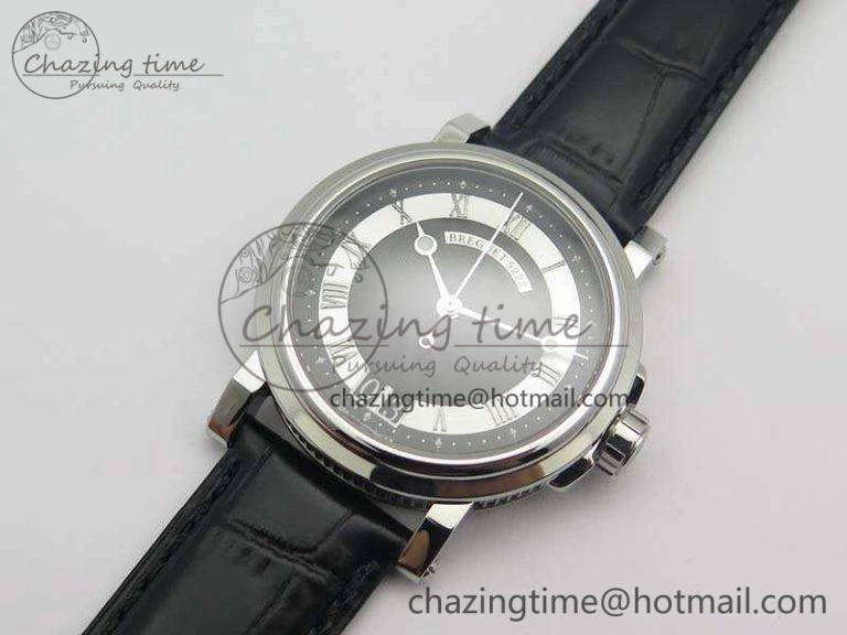 Marine 5222 SS HGF 1:1 Best Edition Black Dial On Leather Strap Asian Cal.517GG (Free Rubber Strap)
