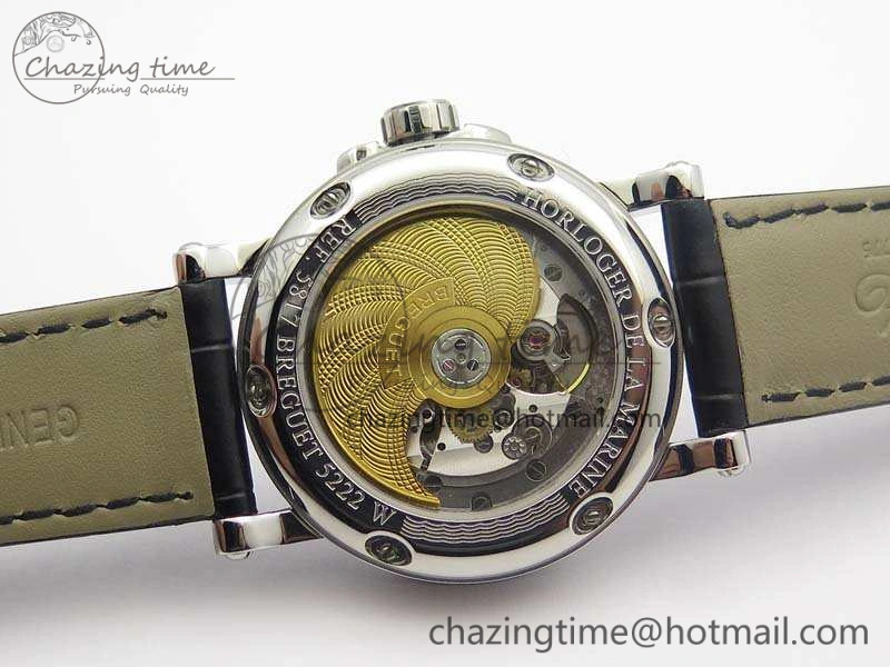Marine 5222 SS HGF 1:1 Best Edition Blue Dial On Leather Strap Asian Cal.517GG (Free Rubber Strap)