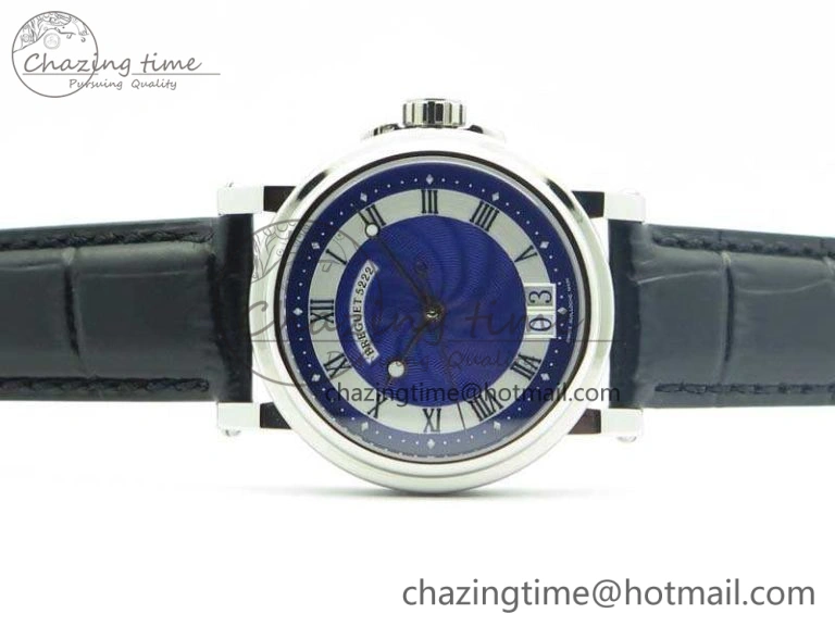Marine 5222 SS HGF 1:1 Best Edition Blue Dial On Leather Strap Asian Cal.517GG (Free Rubber Strap)