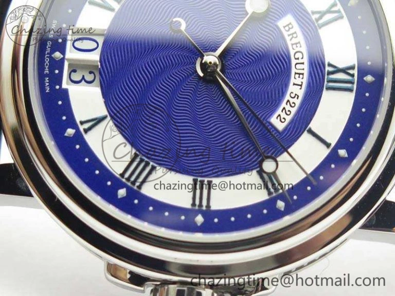 Marine 5222 SS HGF 1:1 Best Edition Blue Dial On Leather Strap Asian Cal.517GG (Free Rubber Strap)