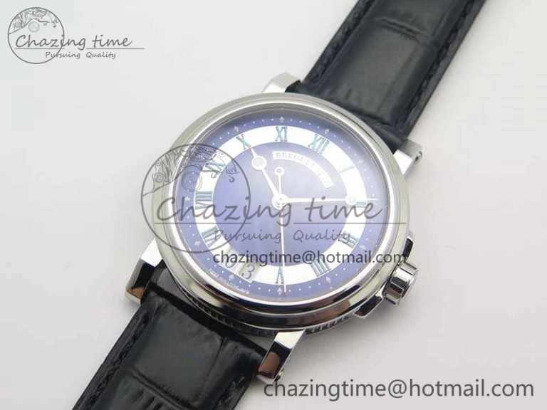 Marine 5222 SS HGF 1:1 Best Edition Blue Dial On Leather Strap Asian Cal.517GG (Free Rubber Strap)