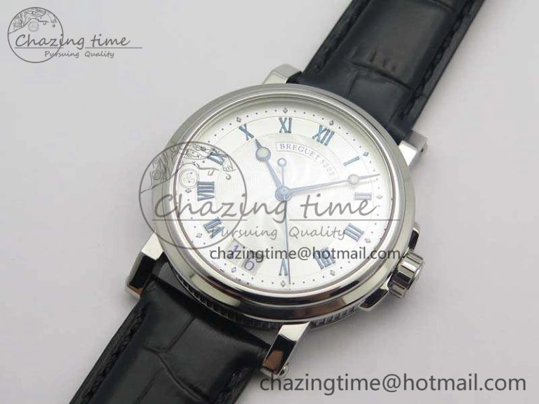 Marine 5222 SS HGF 1:1 Best Edition White Dial On Leather Strap Asian Cal.517GG (Free Rubber Strap)